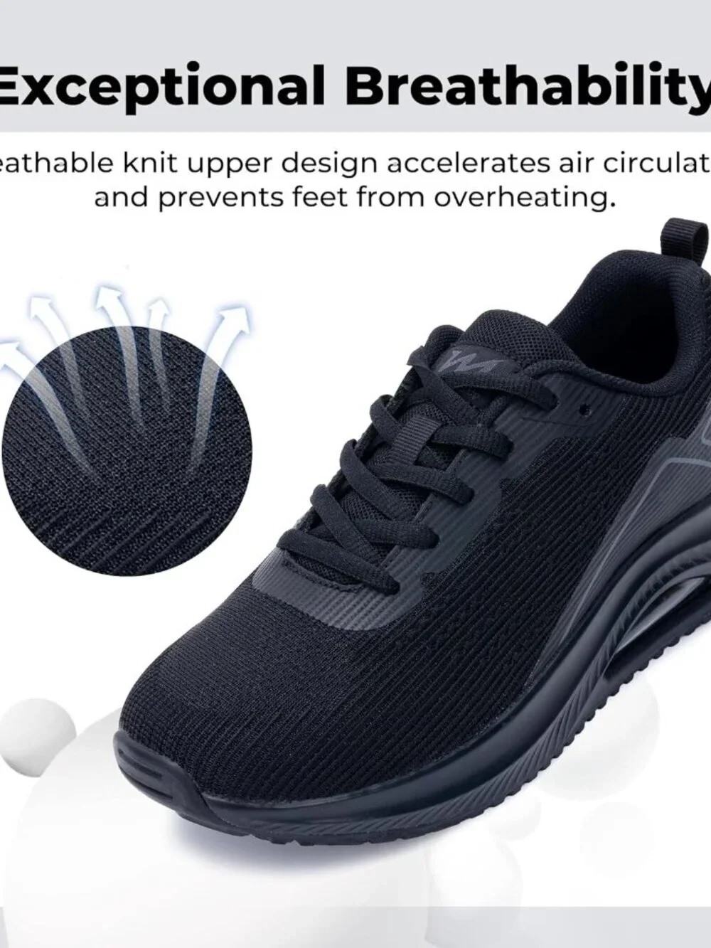 Women's Grey Black Arch Support Walking Shoes Plantar Fascistic Sneakers